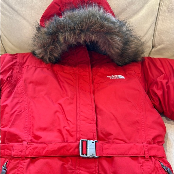 The North Face Girl’s Red Hooded Jacket - Picture 2 of 8